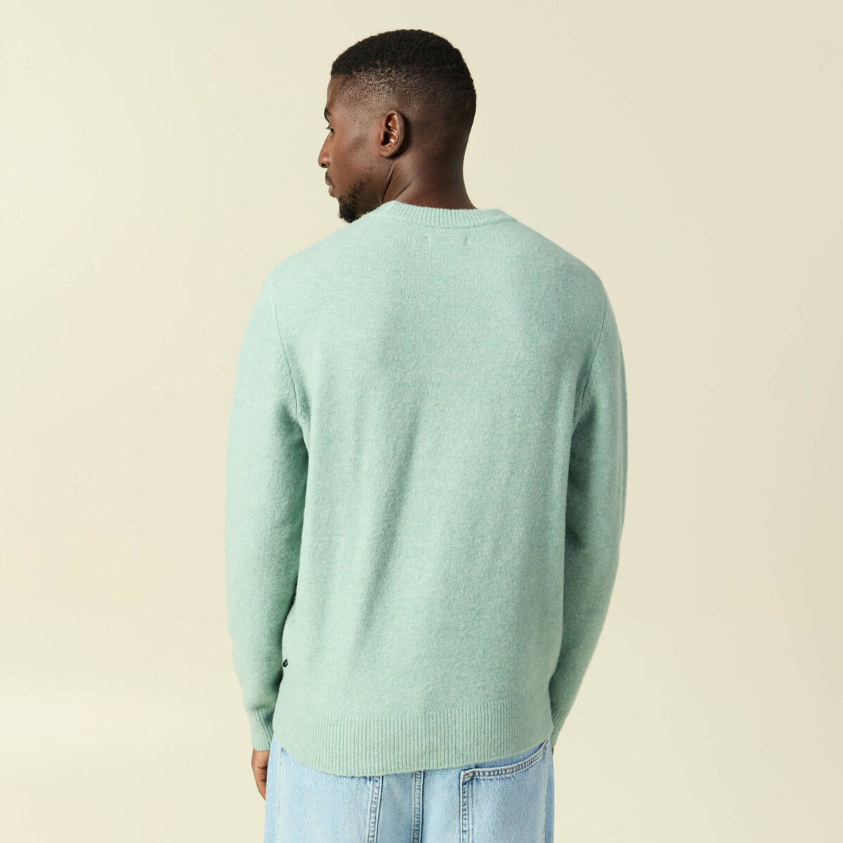Pull col rond en laine mélangée Vert Tommy hilfiger - Homme