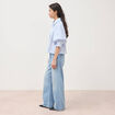 Chemise ample manches coude bleu ciel femme