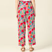 Pantalon carotte taille haute multicolore femme