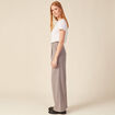 Pantalon large avec pinces gris femme