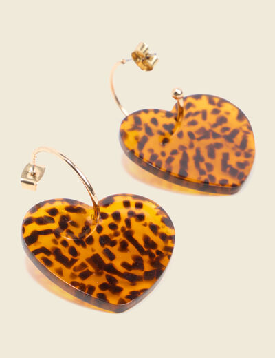Boucles d'oreilles marron clair femme