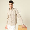 Chemise manches longues beige homme