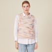 Pull sans manches ajouré creme femme