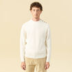 Pull col rond ecru homme