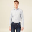 Col cintr&eacute; en coton manches longues bleu ciel homme