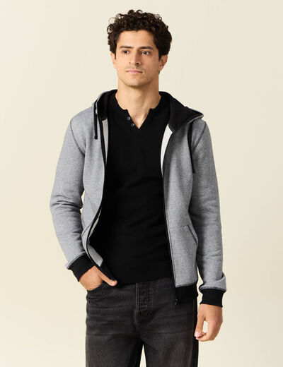 Gilet manches longues zippé bleu marine homme