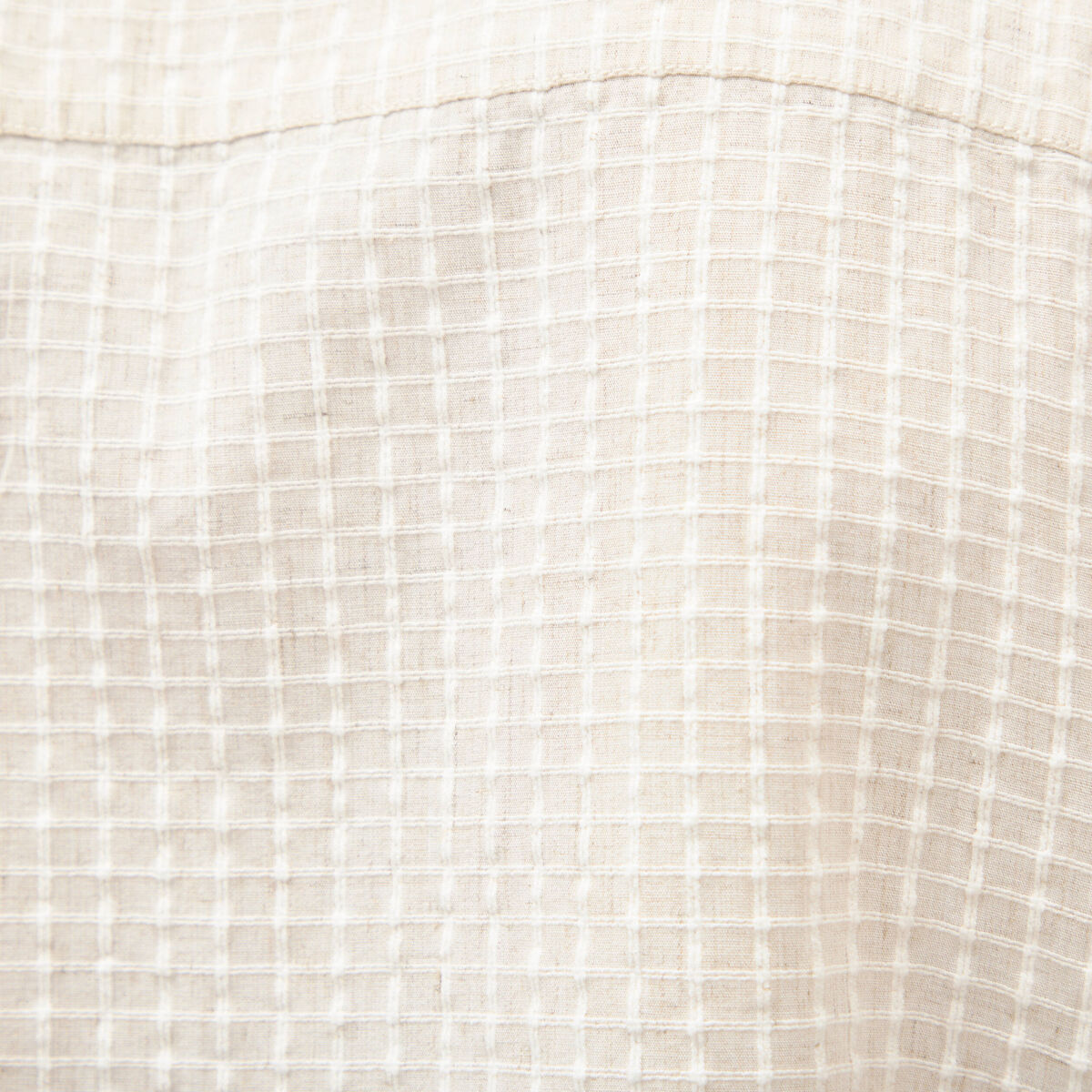 Chemise manches courtes col tailleur beige homme