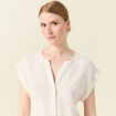 Chemise manches courtes creme femme
