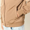 Blouson zipp&eacute; col montant taupe homme