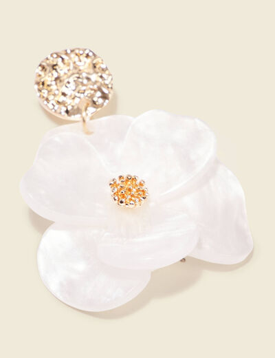 Boucles d'oreilles pendantes blanc femme