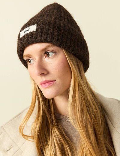 Bonnet marron fonc&eacute; femme