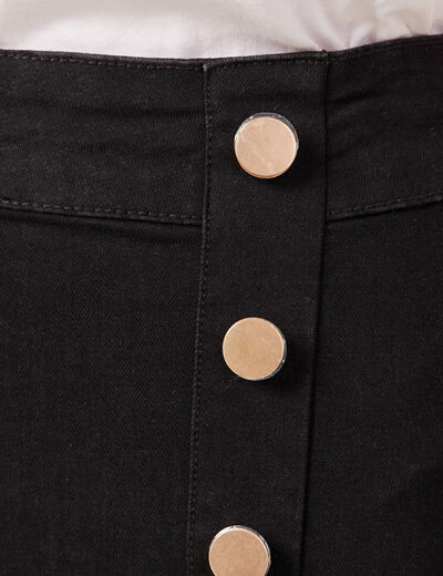 Jeans flare à pont denim noir femme