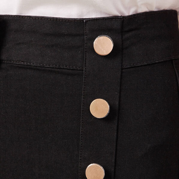 jeans flare a pont denim noir femme Jeans flare à pont denim noir femme