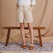 Bermuda droit taille haute beige femme