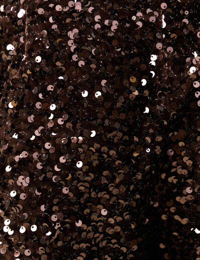 Short ajust&eacute; taille haute doubl&eacute; marron femme