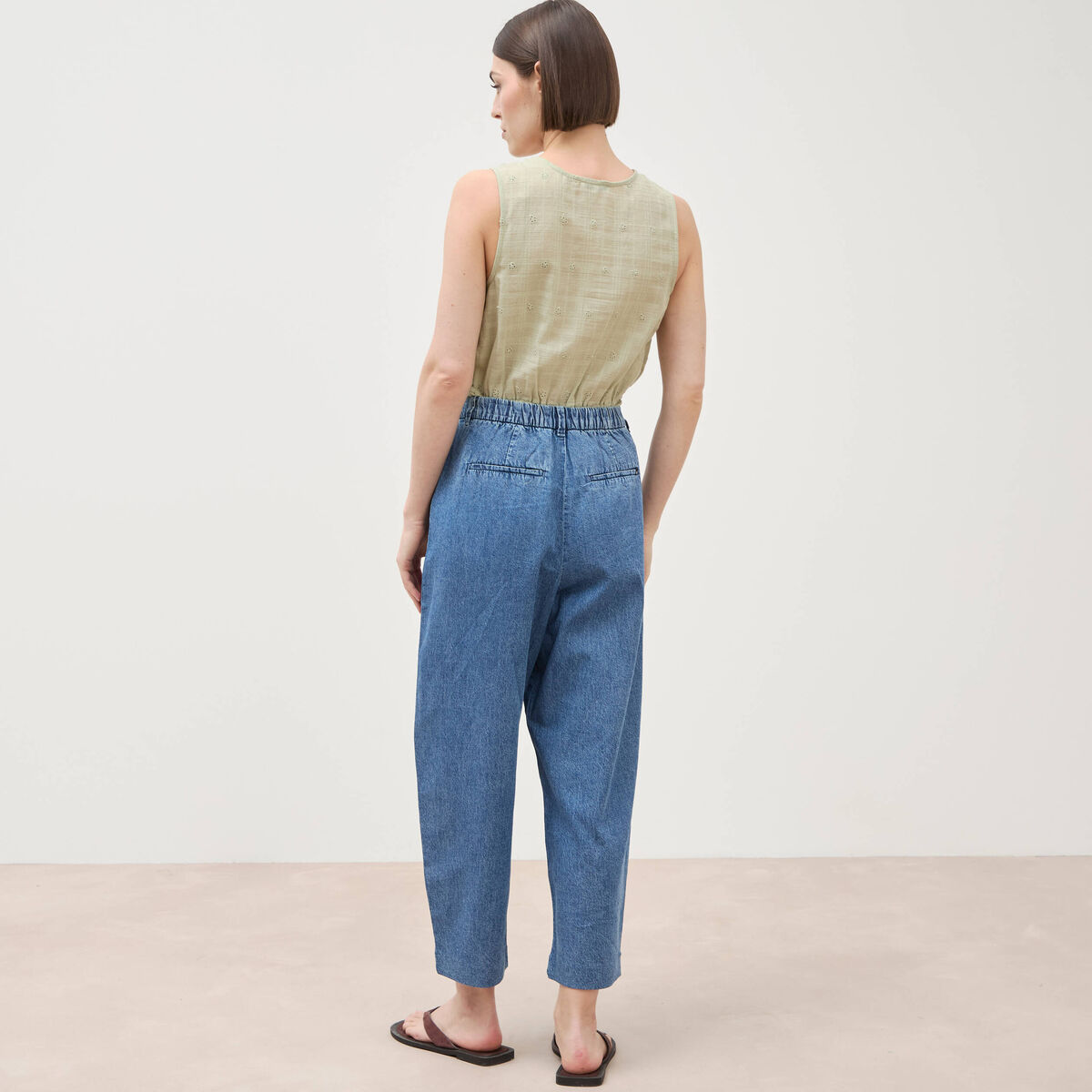 Jeans slouchy taille haute denim used femme
