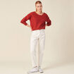 Pull manches longues sequins rouge foncé femme