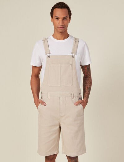 Salopette short droite beige homme