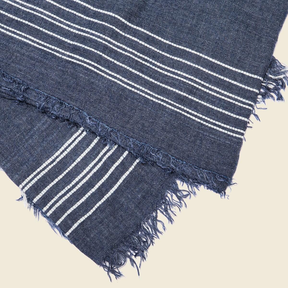 Foulard à franges bleu foncé homme