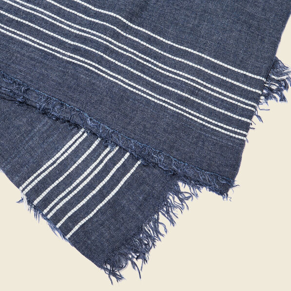 Foulard à franges bleu foncé homme
