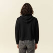 Pull &agrave; capuche zipp&eacute; noir femme