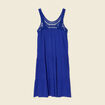 Robe évasée poitrine crochet bleu violet femme
