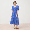 Robe longue bleu roi femme