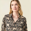 Chemise manches longues fluide noir femme