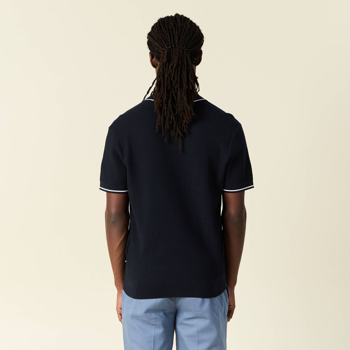 Polo manches courtes bleu marine homme