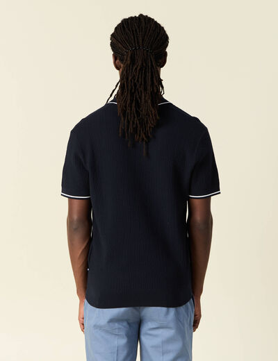 Polo manches courtes bleu marine homme