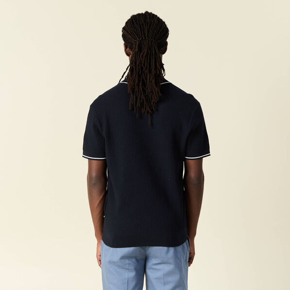 Polo manches courtes bleu marine homme