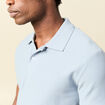 Polo cintr&eacute; manches courtes bleu gris homme