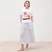 T-shirt droit col rond manches courtes blanc femme