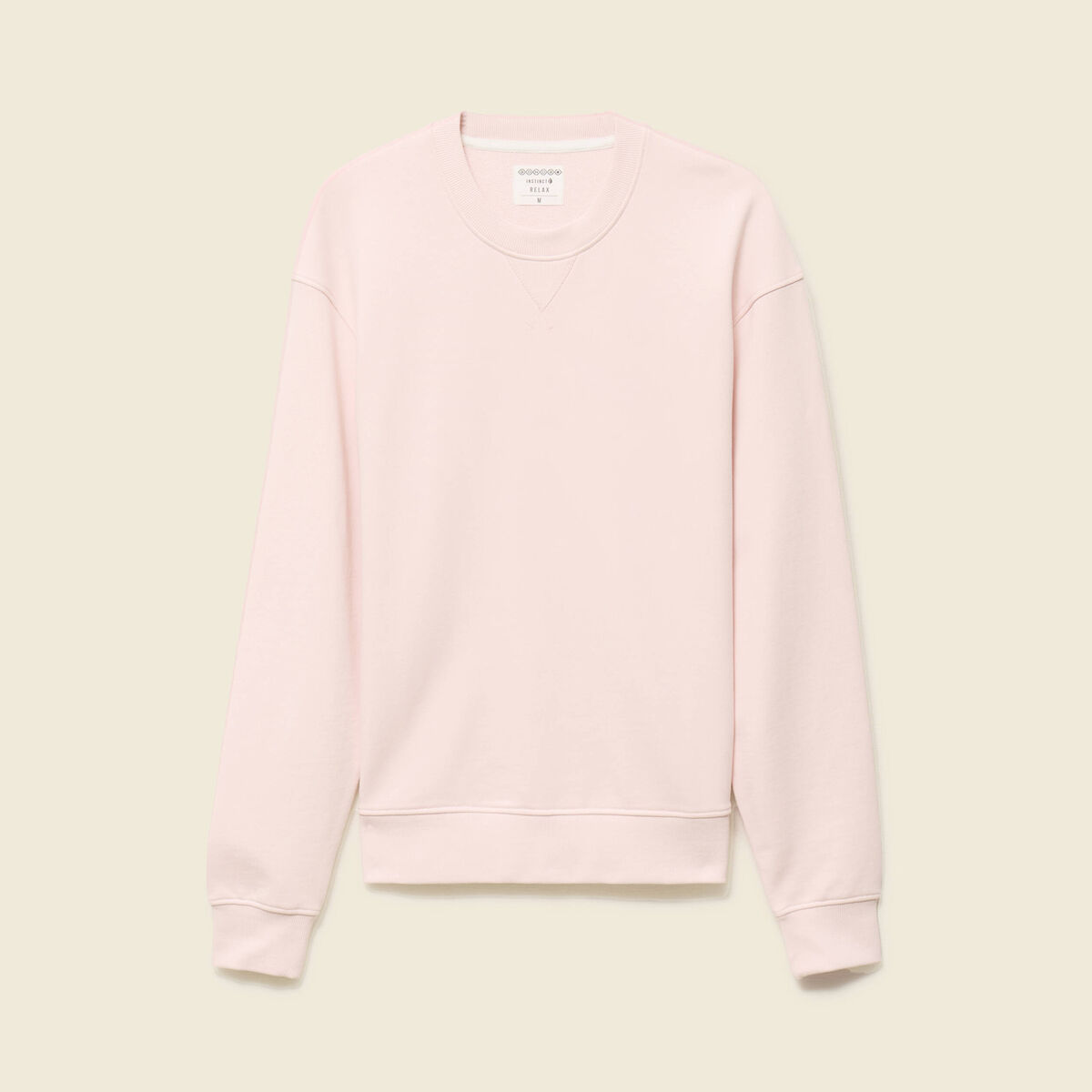 Sweat manches longues en coton rose poudr&eacute;e homme