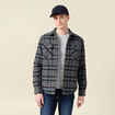 Veste surchemise droite bleu gris homme