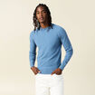 Pull fin col rond manches longues bleu gris homme