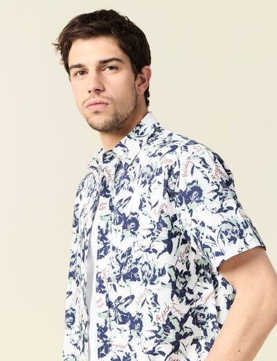Chemise manches courtes blanc homme