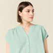Chemise manches courtes vert pastel femme
