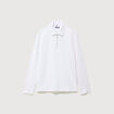 Polo droit manches longues blanc homme