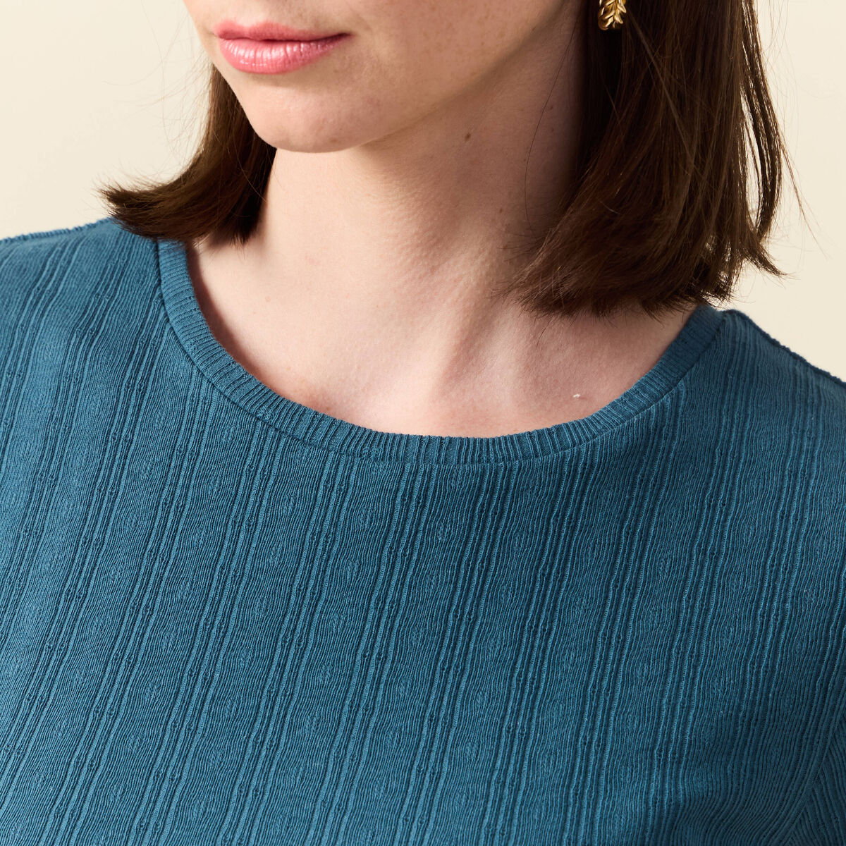T-shirt manches courtes bleu gris femme