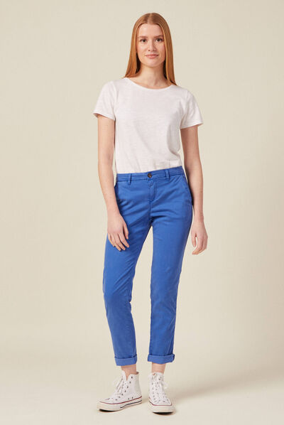 Pantalon chino Instinct bleu electrique femme