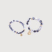 Lot de 2 bracelets bleu fonc&eacute; femme