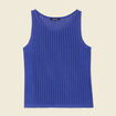 Débardeur sans manches ajouré bleu violet femme