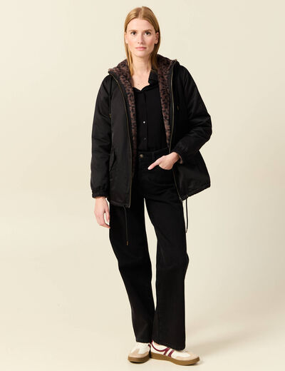 Parka r&eacute;versible noir femme