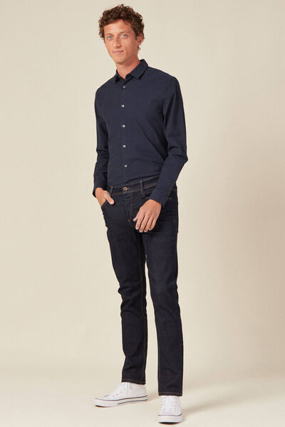 Chemise éco-responsable bleu foncé homme
