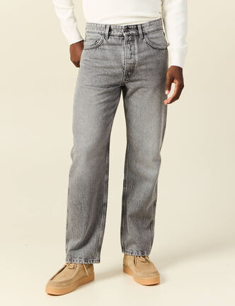 Jeans relax 5 poches denim gris homme