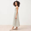 Robe longue &eacute;vas&eacute;e &agrave; bretelles bleu gris femme