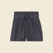 Short paperbag taille haute gris foncé femme