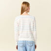 Pull manches longues ajouré ecru femme