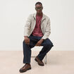 Blouson col montant manches longues gris homme